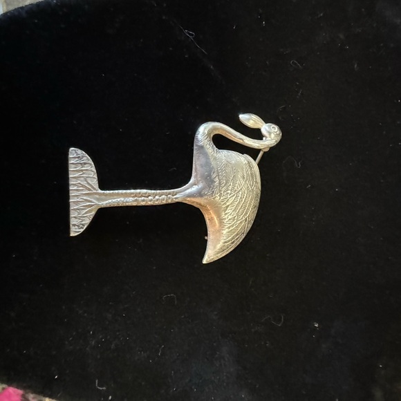 Vintage Large Flamingo Sterling Silver Brooch Pin~3.88g - Picture 4 of 8